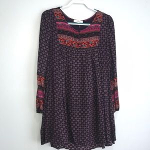 Long-sleeve Patterned Dress